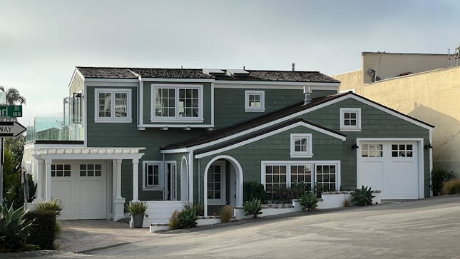 Grey House with Cedar Accents