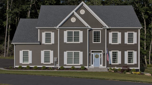 Grey House with Cedar Accents